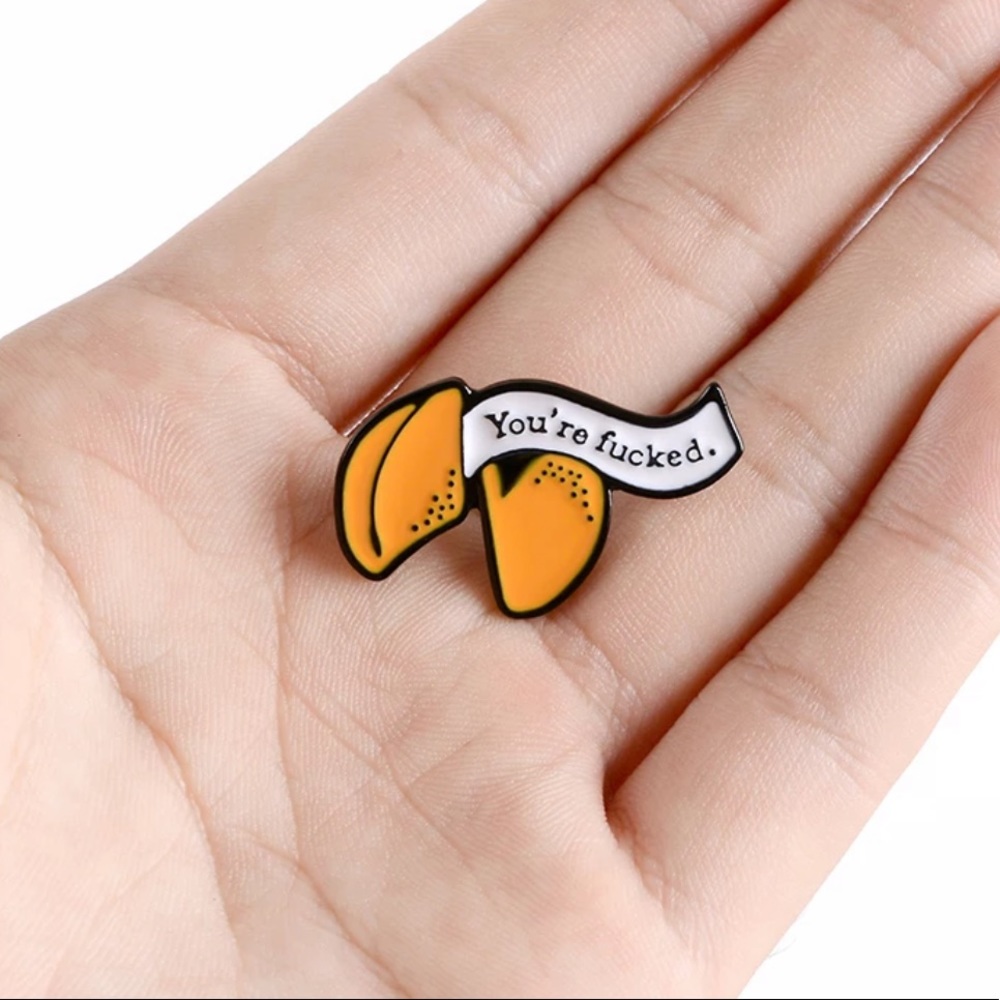 🥠 Fortune Cookie BOHO Enamel Pin 🥠 - Picture 3 of 4